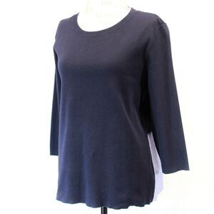 COS Navy Blue 100% Cotton Striped Back Blouse Top Tunic Large
